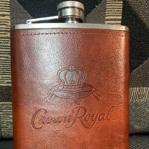 Crown Royal Brown Leather Flask